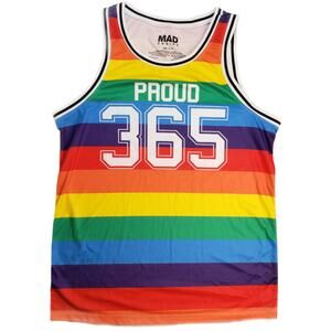 MAD ENGINE PROUD 365 RAINBOW TANK JERSEY PRIDE SIZE SMALL NWT